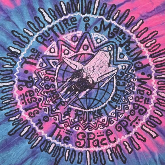 U.S. Space & Rocket Center Shuttles USA Vintage Tie Dye Single Stitch - Picture 4 of 5
